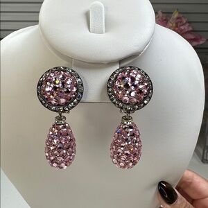 VINTAGE MISTAR BIJOUX CLIP EARRINGS PINK